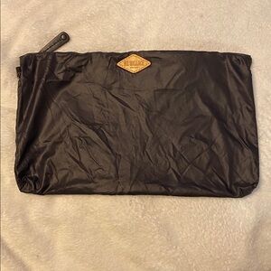 MZ WALLACE Zipper Pouch Cosmetic Makeup Bag Pearly Metallic Black 8”x 12”